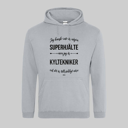 Superhjälte Kyltekniker Text Hoodie
