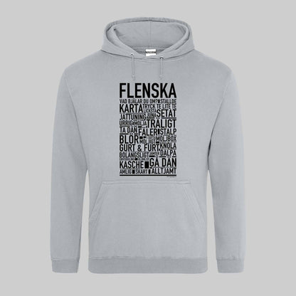 Flenska Dialekt Text Hoodie