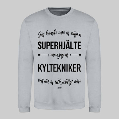 Superhjälte Kyltekniker Text Sweatshirt