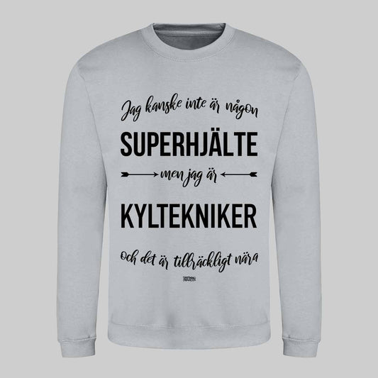 Superhjälte Kyltekniker Text Sweatshirt
