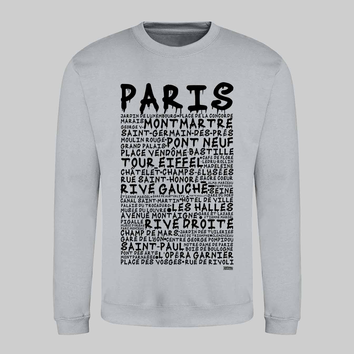 Paris Graffiti Text Sweatshirt