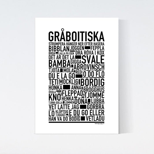 Gråboitiska Dialekt Text Poster