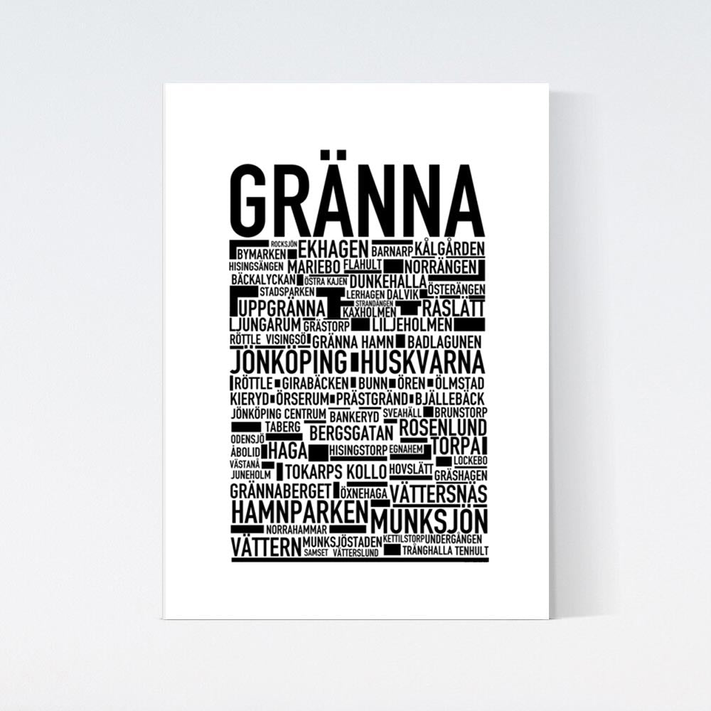 Gränna Text Poster