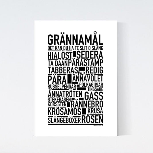 Grännamål Dialekt Text Poster