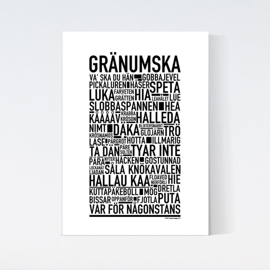 Gränumska Dialekt Text Poster