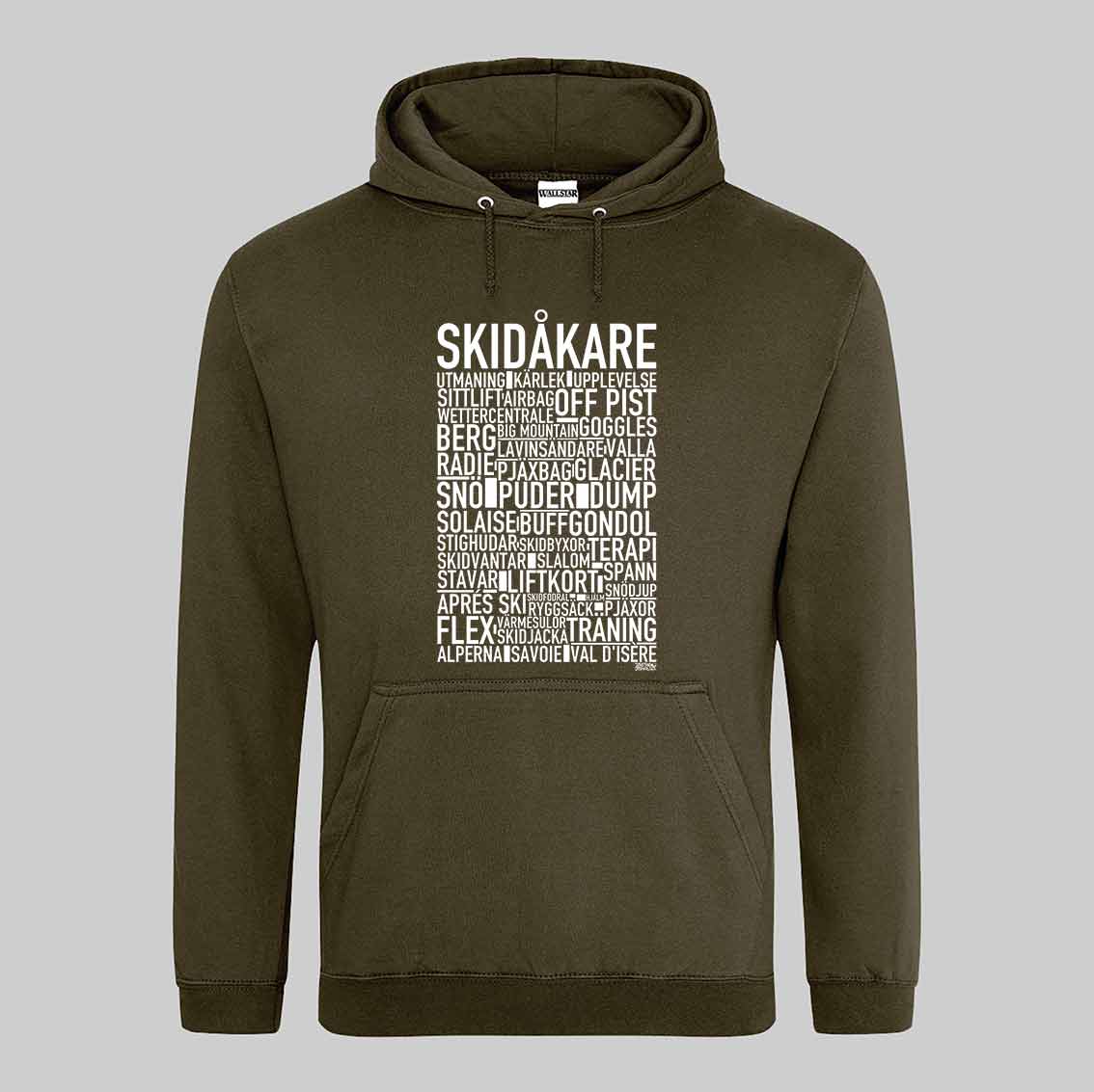 Skidåkare Text Hoodie