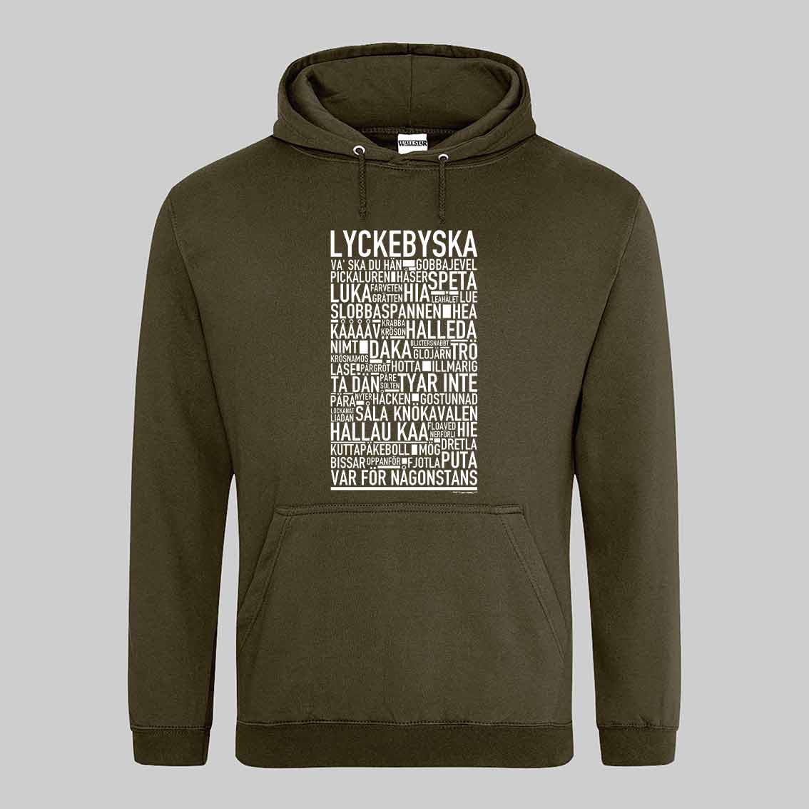 Lyckebyska Dialekt Text Hoodie