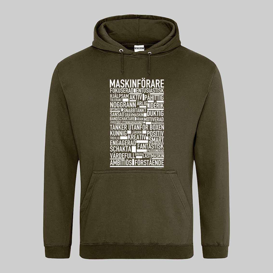 Maskinförare Text Hoodie