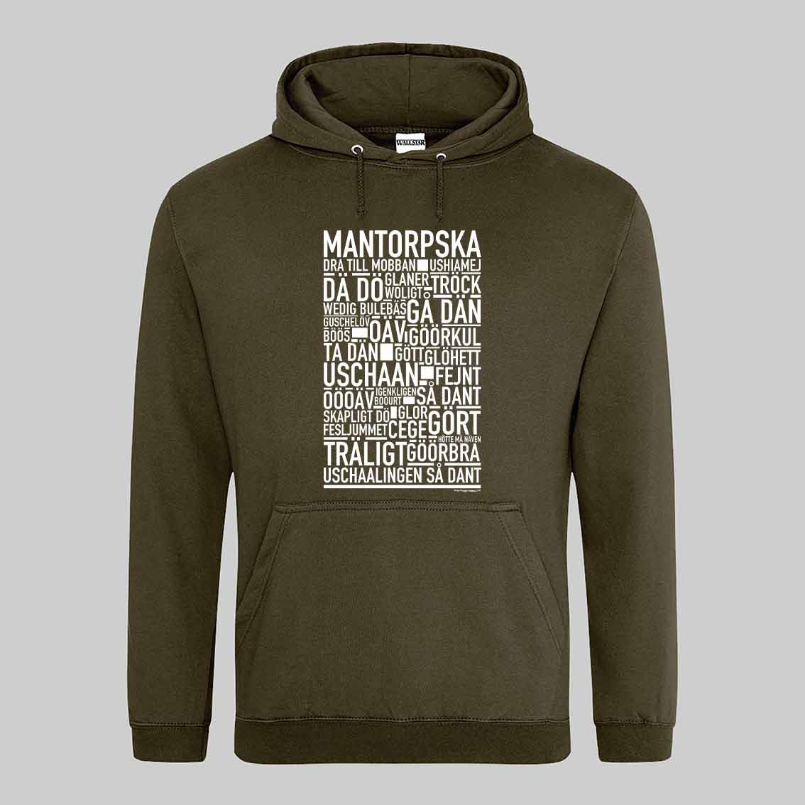 Mantorpska Dialekt Text Hoodie
