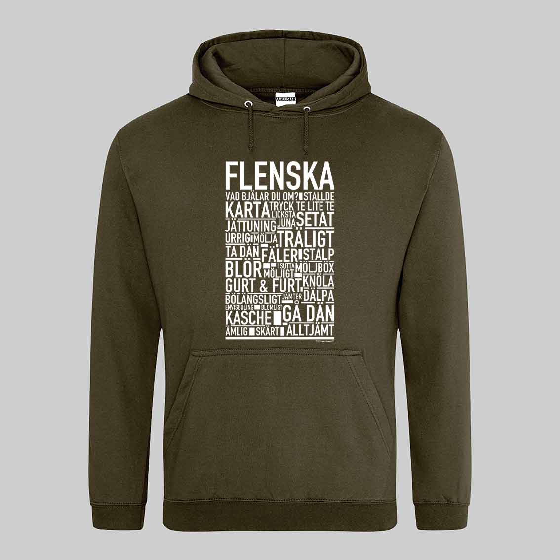 Flenska Dialekt Text Hoodie