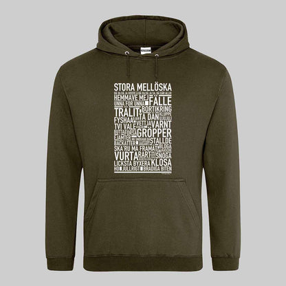 Stora Mellöska Dialekt Text Hoodie