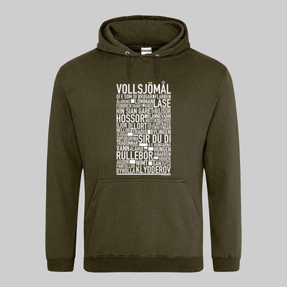 Vollsjömål Dialekt Text Hoodie