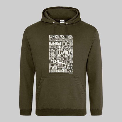 Kungsbackitiska Dialekt Text Hoodie