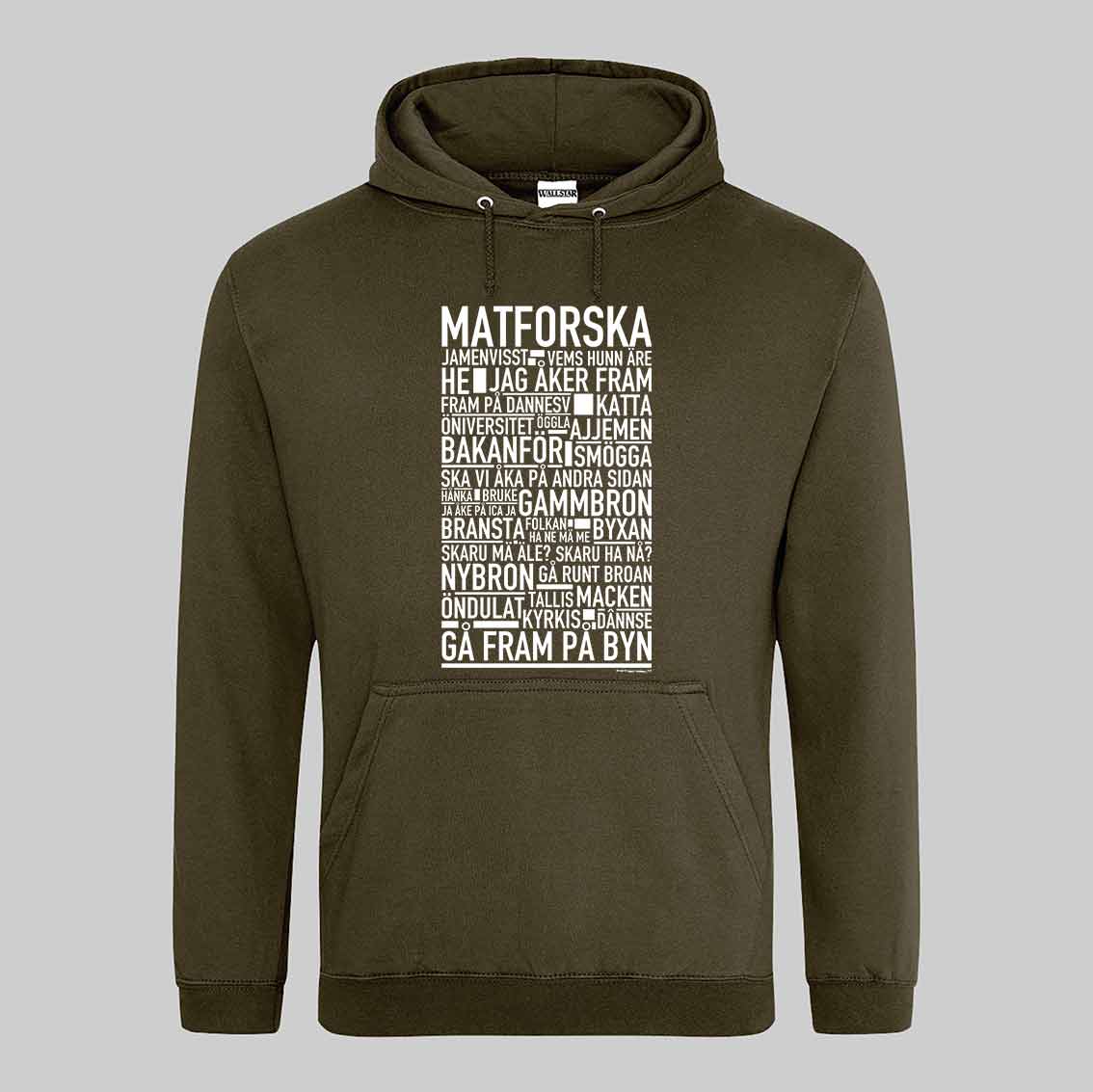 Matforska Dialekt Text Hoodie