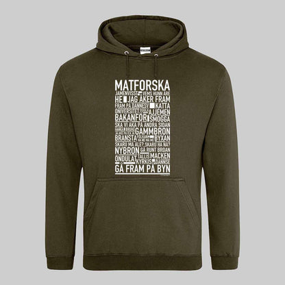 Matforska Dialekt Text Hoodie