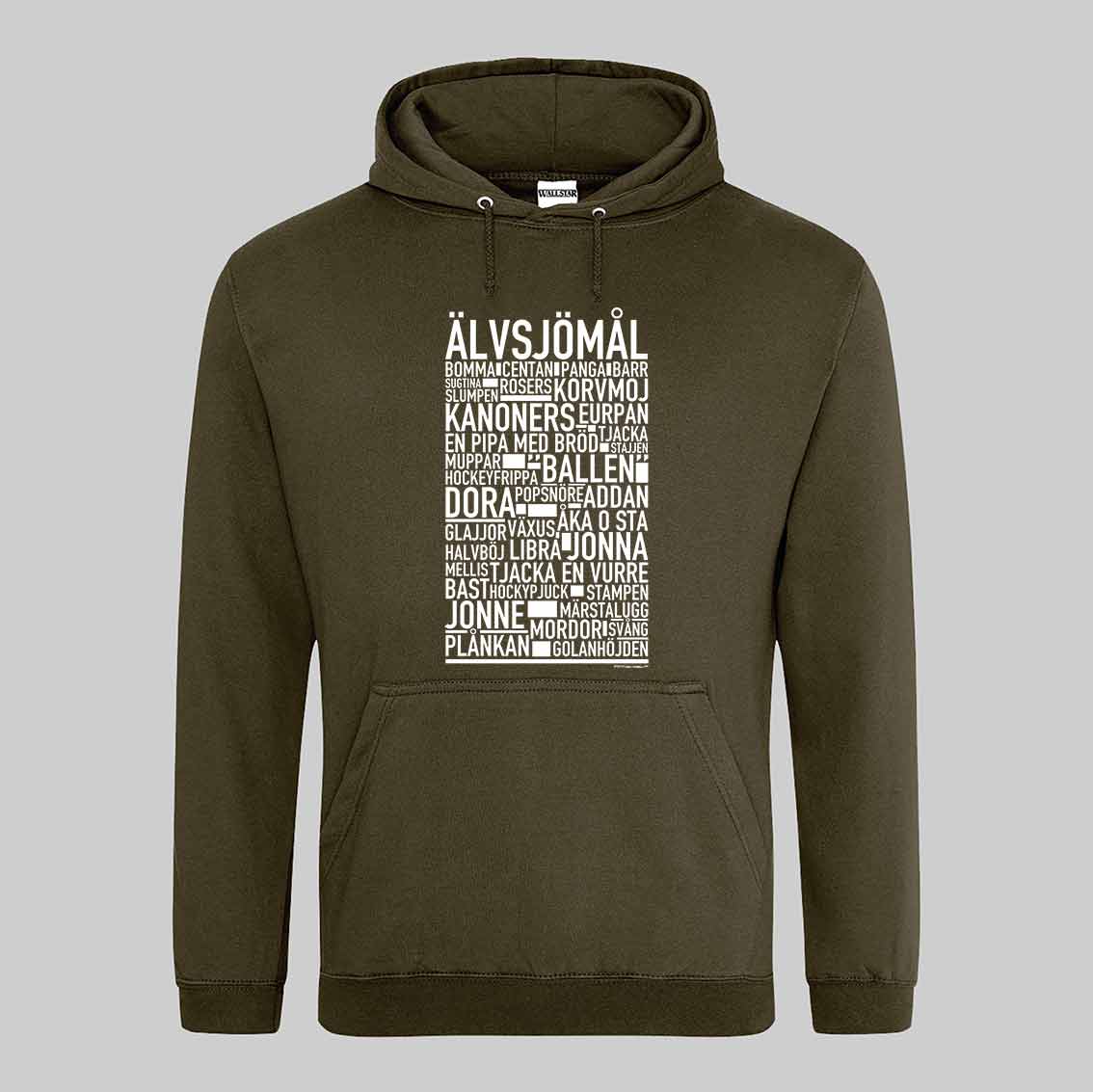 Älvsjömål Dialekt Text Hoodie