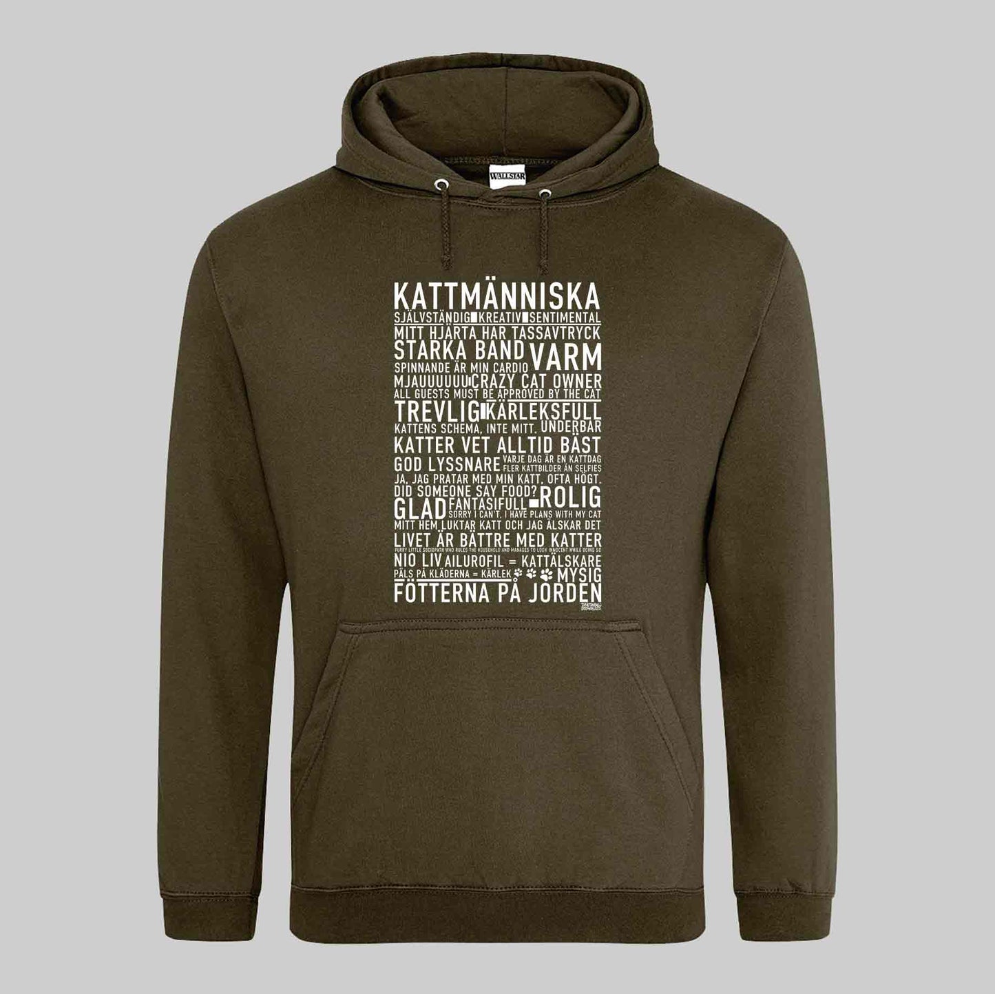 Kattmänniska Text Hoodie