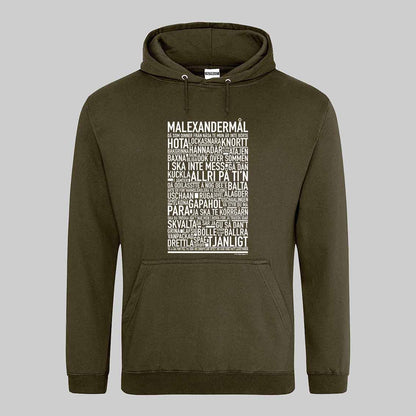 Malexandermål Dialekt Text Hoodie