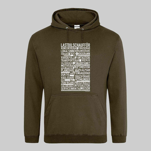 Lastbilschaufför Text Hoodie