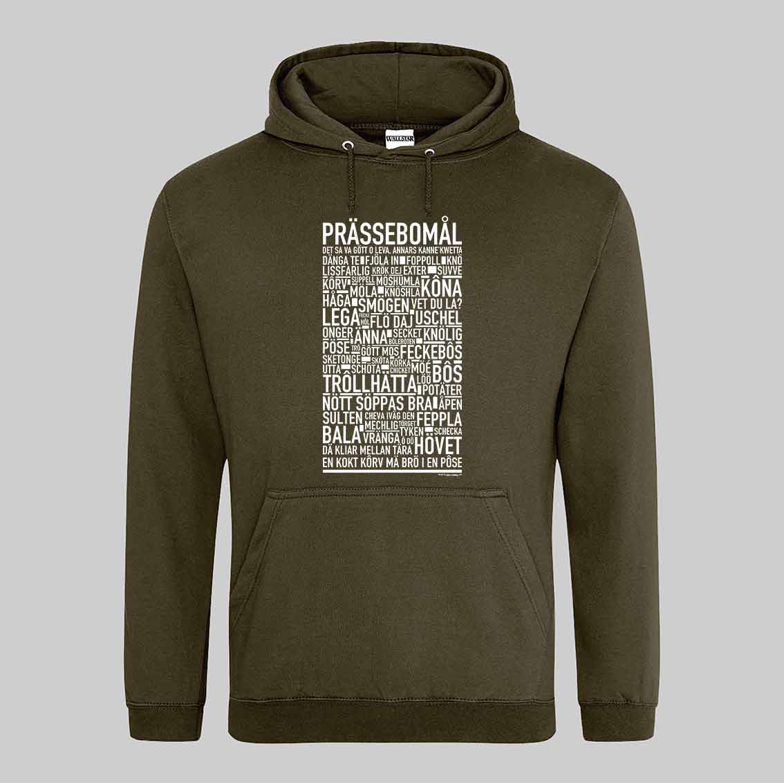Prässebomål Dialekt Text Hoodie