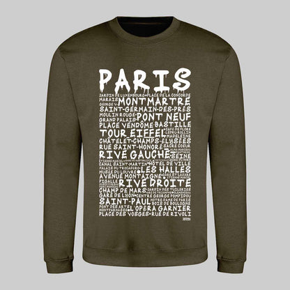 Paris Graffiti Text Sweatshirt