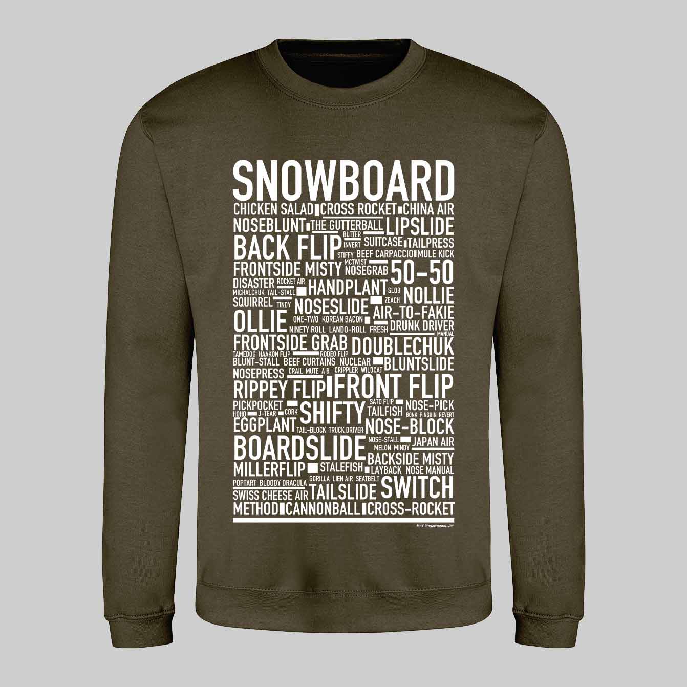 Snowboard Text Sweatshirt