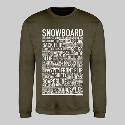 Snowboard Text Sweatshirt