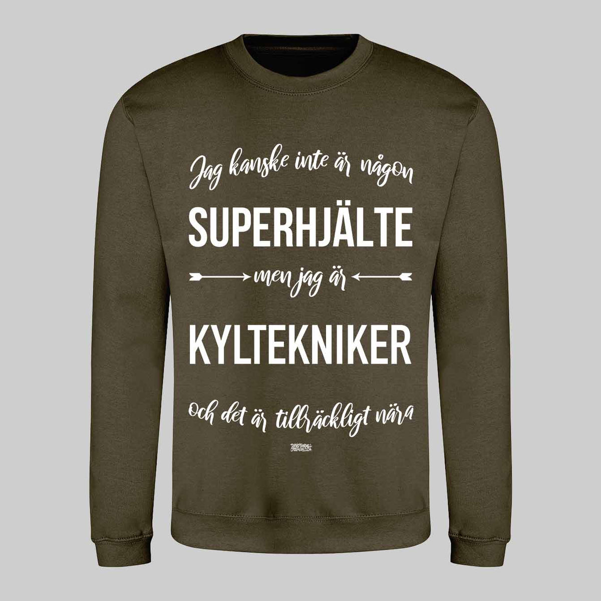 Superhjälte Kyltekniker Text Sweatshirt