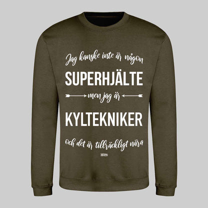 Superhjälte Kyltekniker Text Sweatshirt
