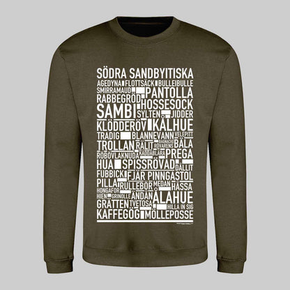 Södra Sandbyitiska Dialekt Text Sweatshirt