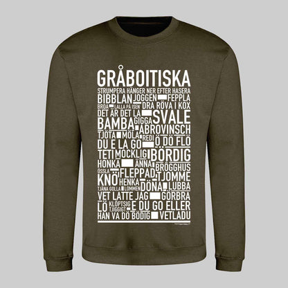 Gråboitiska Dialekt Text Sweatshirt