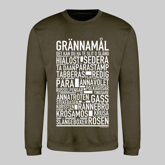 Grännamål Dialekt Text Sweatshirt