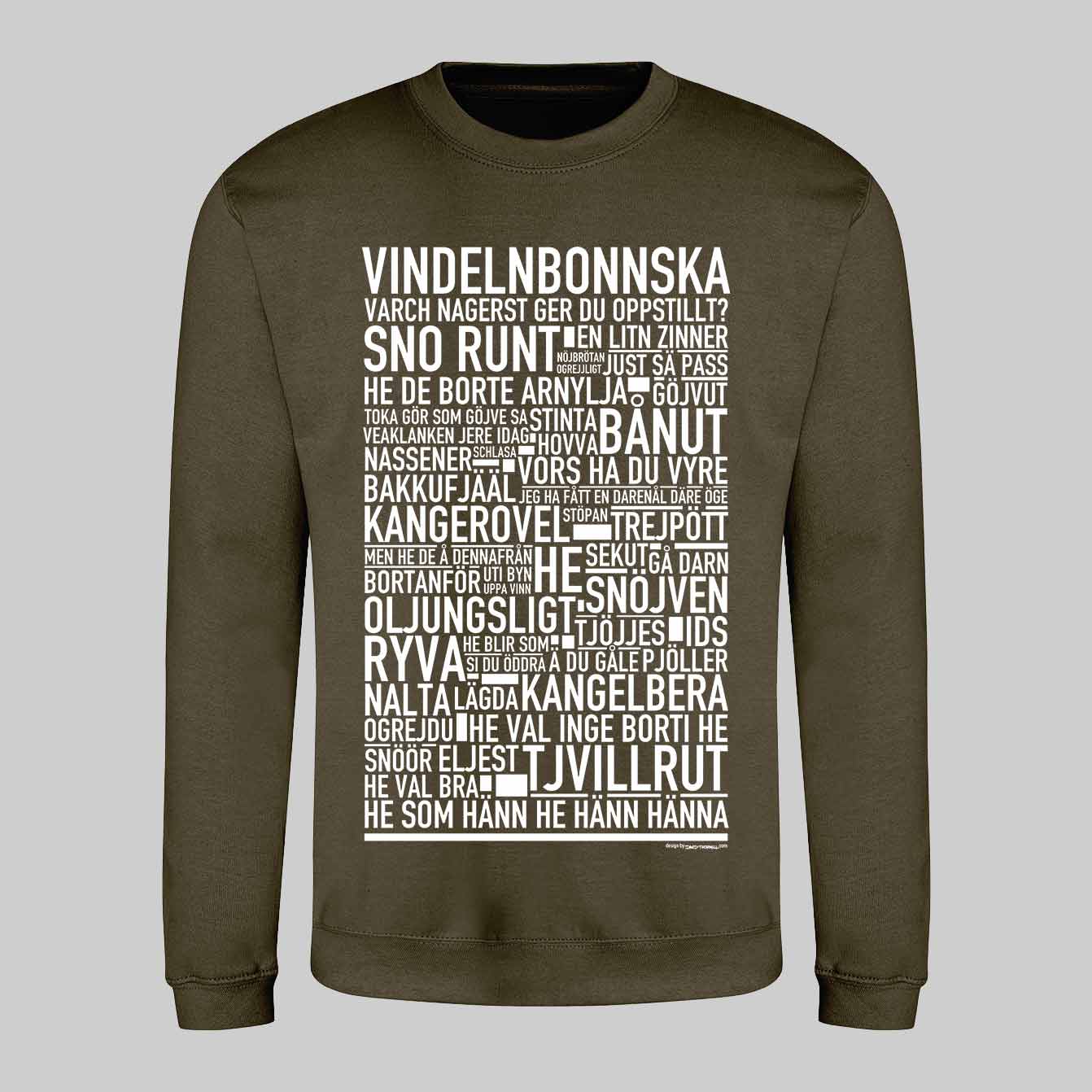Vindelnbonnska Dialekt Text Sweatshirt