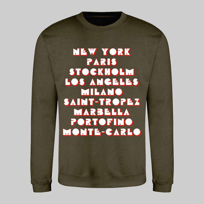 Elegant Cities Text Sweatshirt