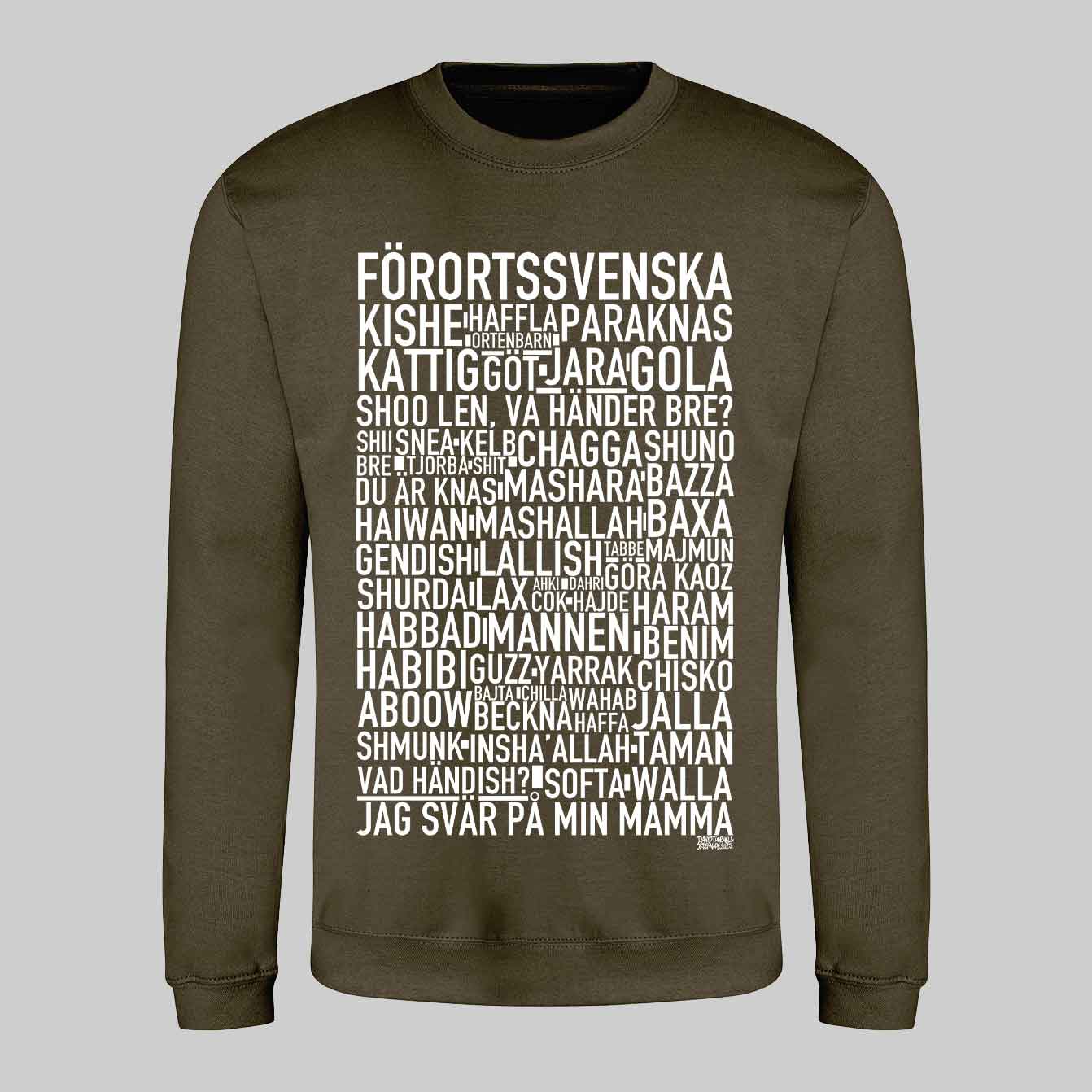 Förortssvenska Dialekt Text Sweatshirt