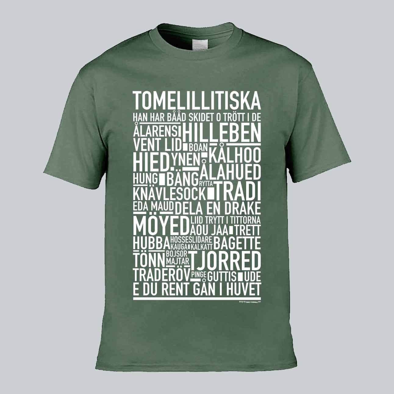 Tomelillitiska Dialekt Text T-shirt