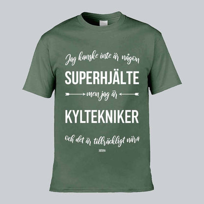 Superhjälte Kyltekniker Text T-shirt