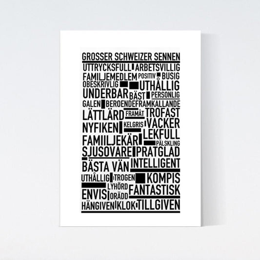 Grosser Schweizer Sennen Text Poster