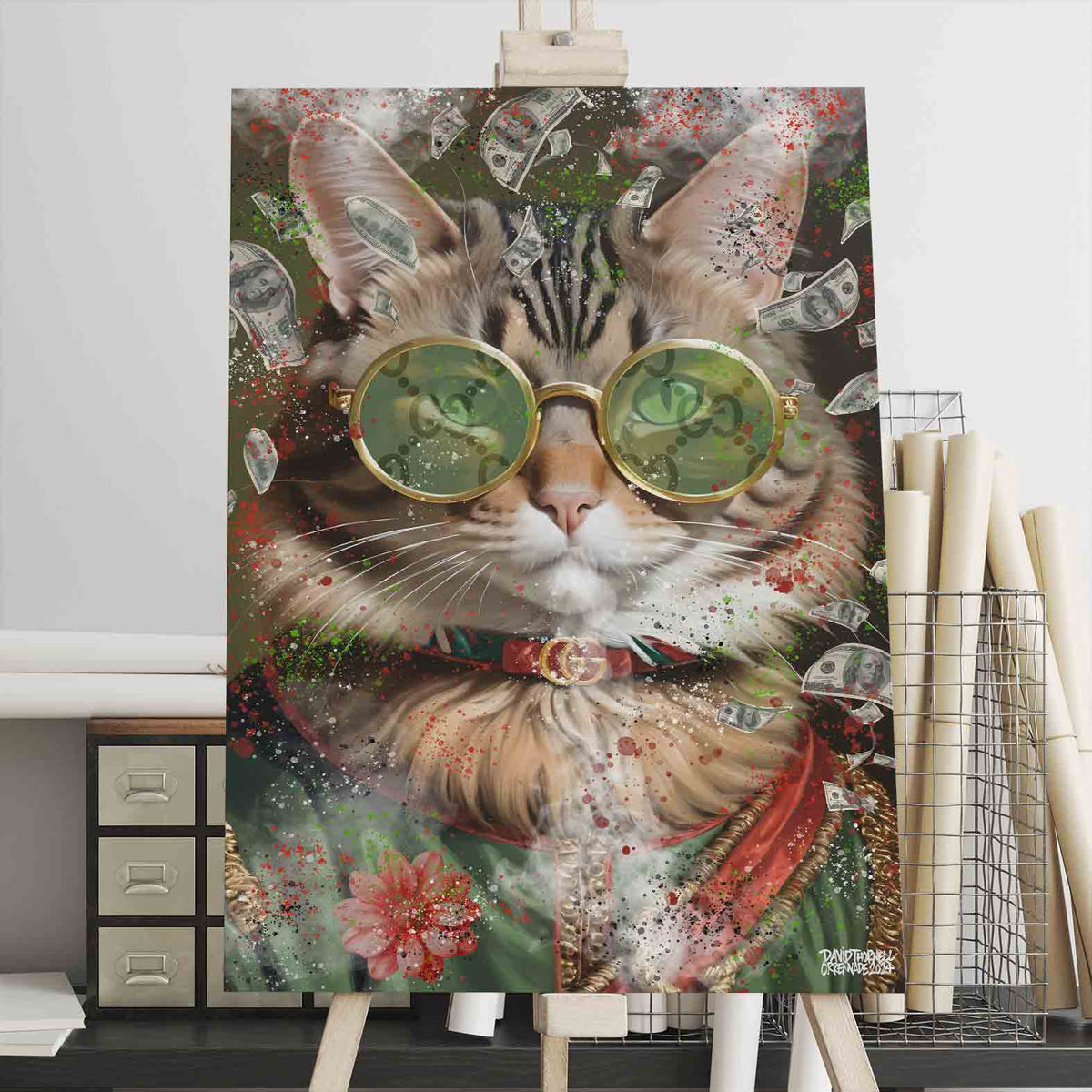 Cat Fashion Model Canvas