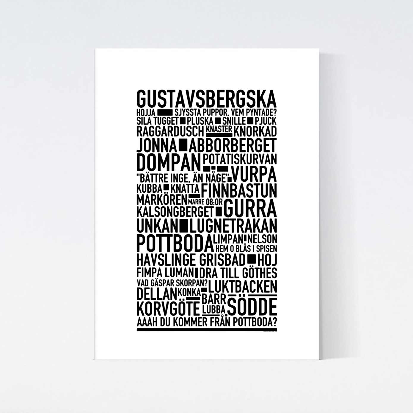 Gustavsbergska Dialekt Text Poster
