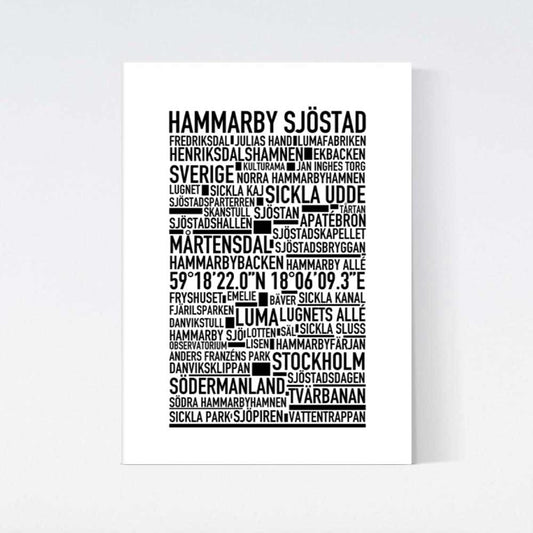 Hammarby Sjöstad Text Poster