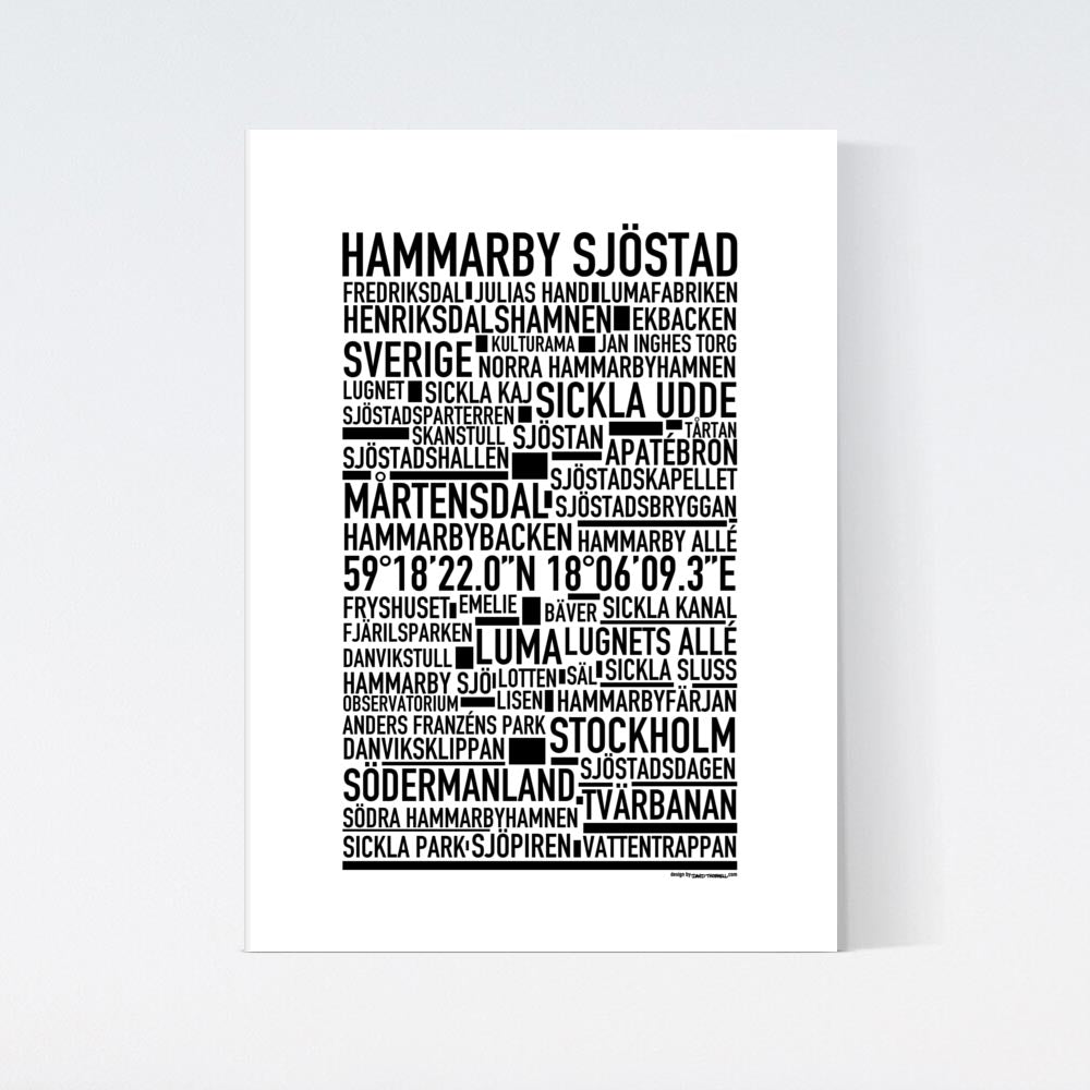 Hammarby Sjöstad Text Poster