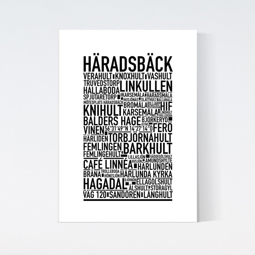 Häradsbäck Text Poster