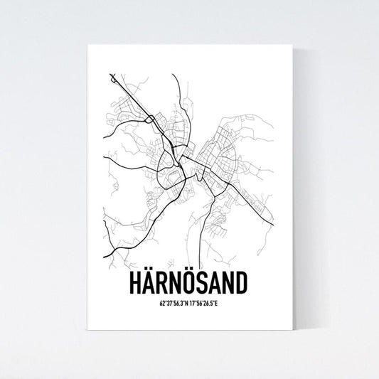Härnösand Karta Poster