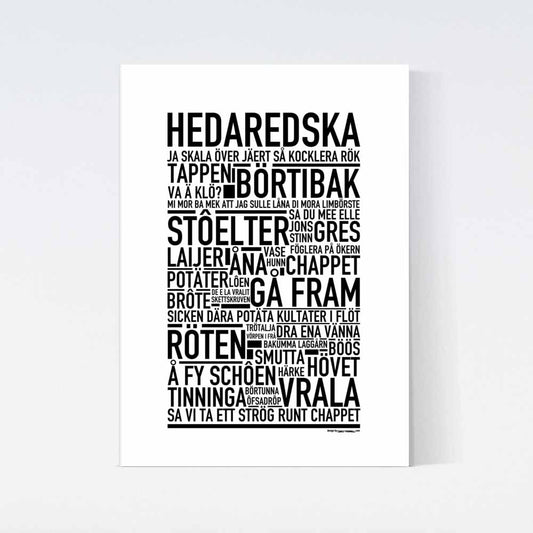 Hedaredska Dialekt Text Poster