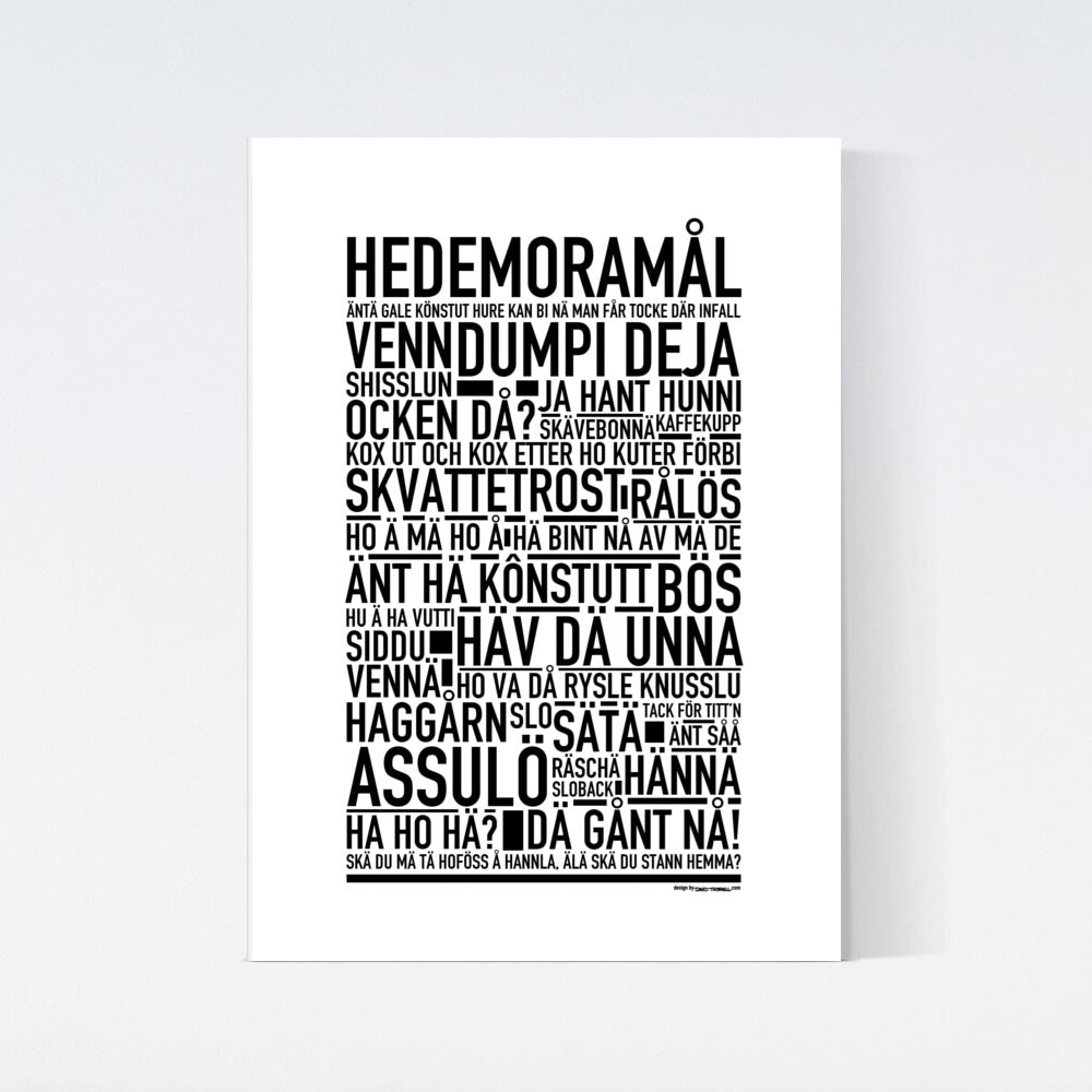 Hedemoramål Dialekt Text Poster