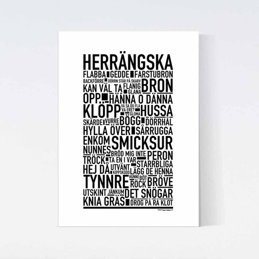 Herrängska Dialekt Text Poster
