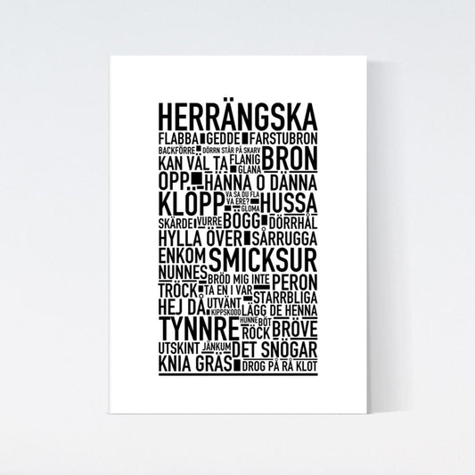 Herrängska Dialekt Text Poster