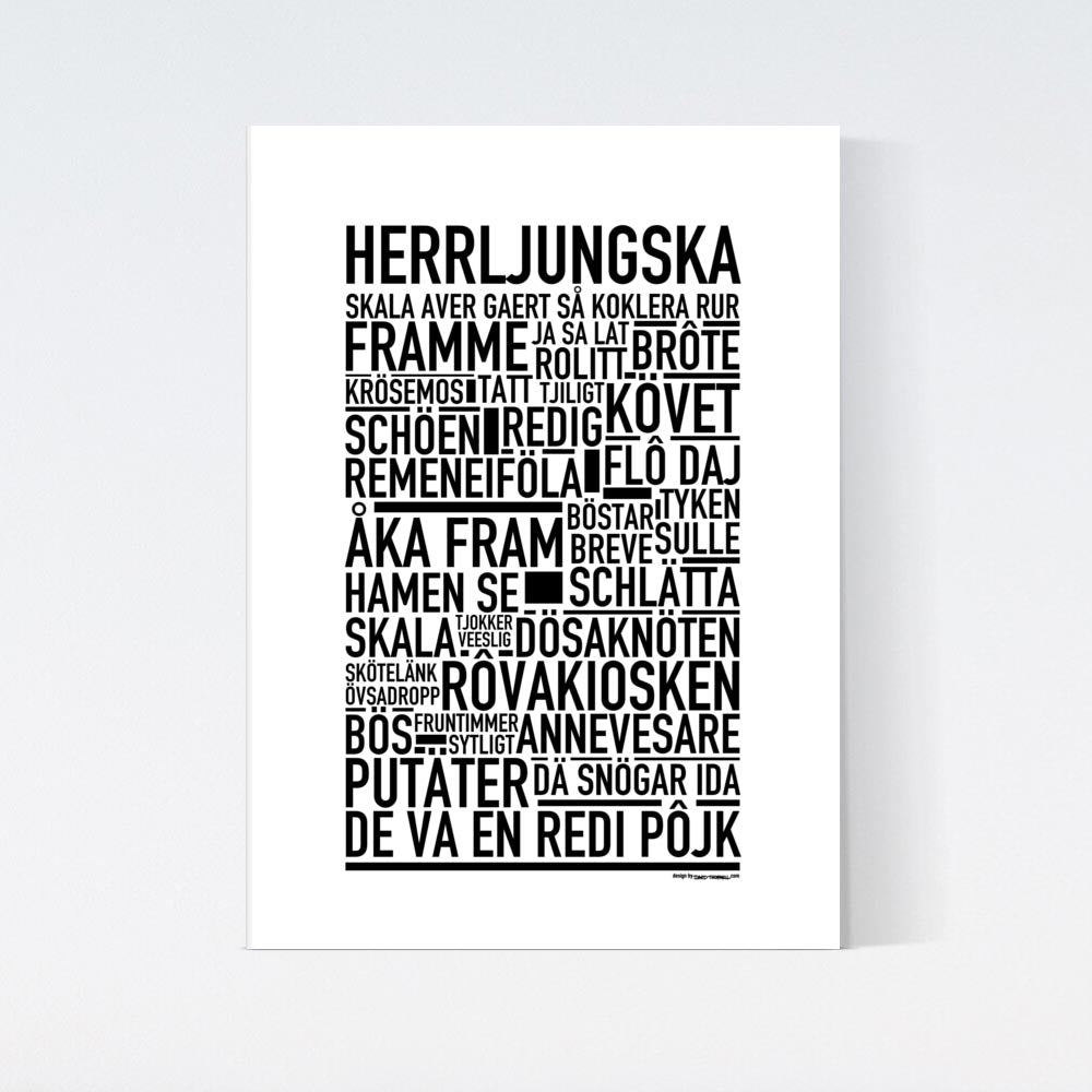 Herrljungska Dialekt Text Poster