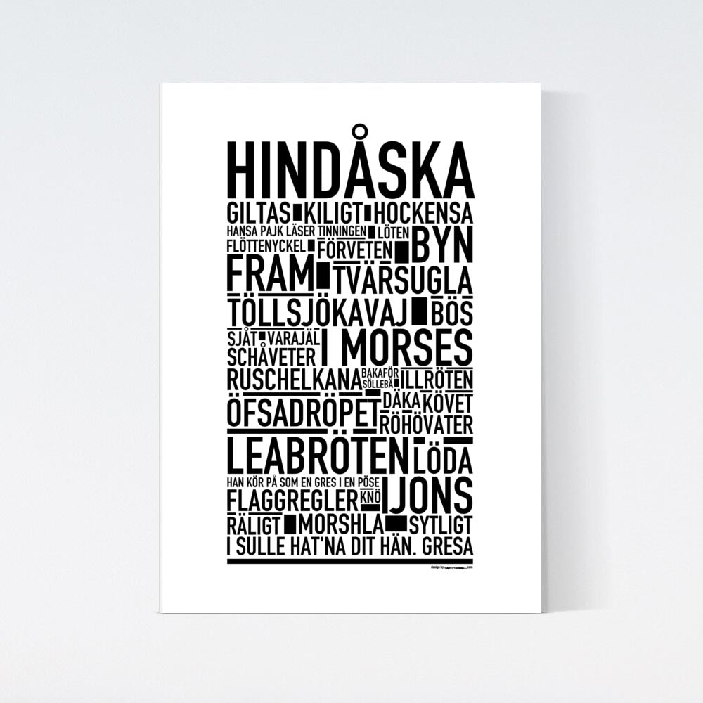 Hindåska Dialekt Text Poster